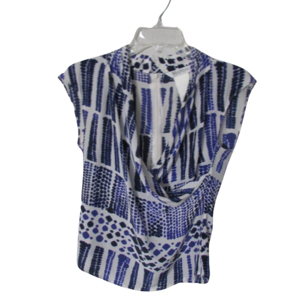 Max Mara Silk Sleeveless Drape Front Blouse Sz 6